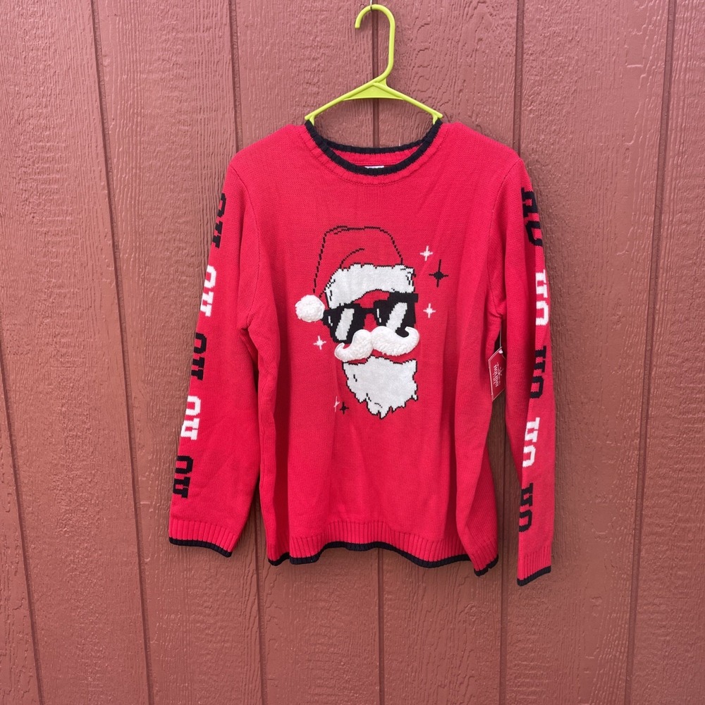 Santa Sweater Juniors XL Sz 14 16 Husky Will Fit Large Women's NWT
